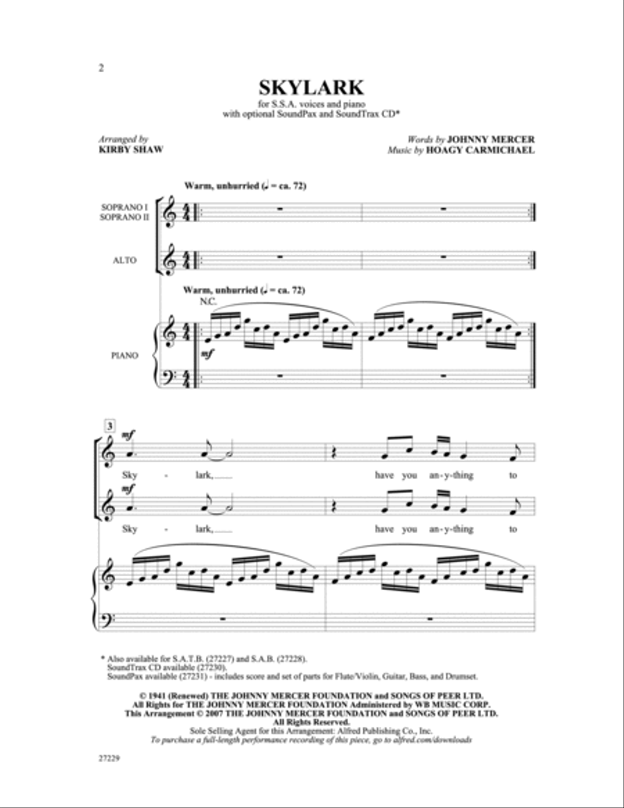 Skylark Women's Choir scores gallery preview page 2