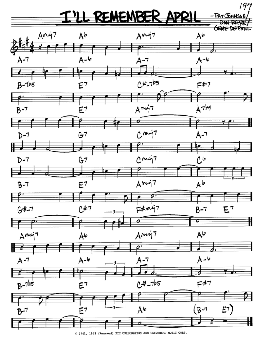 I'll Remember April I'll Remember April Piano scores gallery preview page 1
