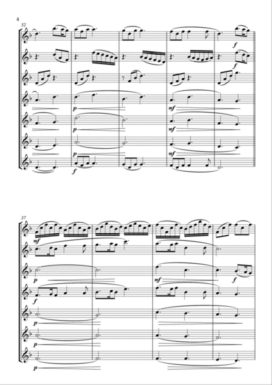 The Skye Boat Song from Outlander Woodwind Ensemble scores gallery preview page 4