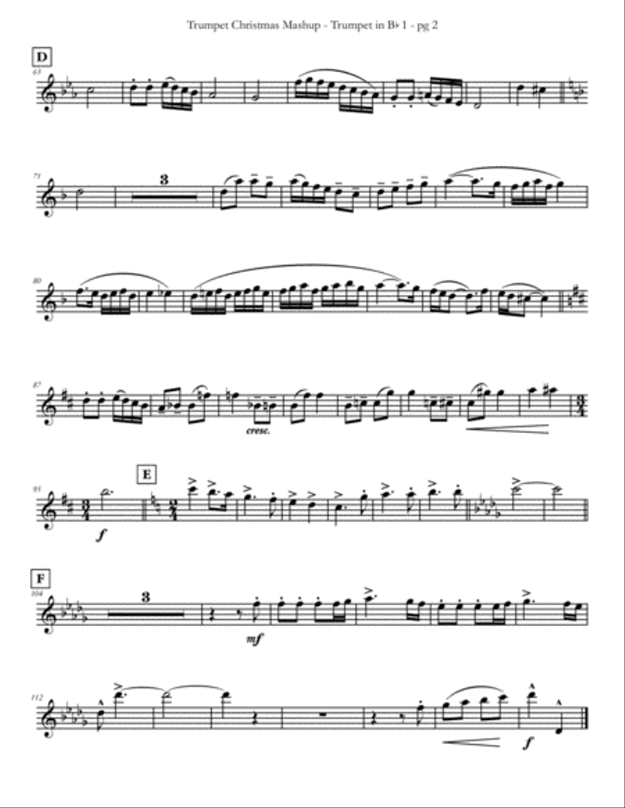 Trumpet Christmas Mashup - Trumpet Trio Christmas Medley Trumpet Trio scores gallery preview page 3