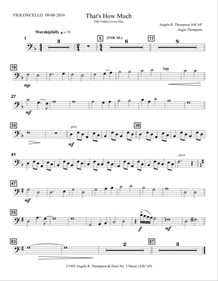 That's How Much (My Father Loves Me) Cello String Orchestra scores gallery preview page 1