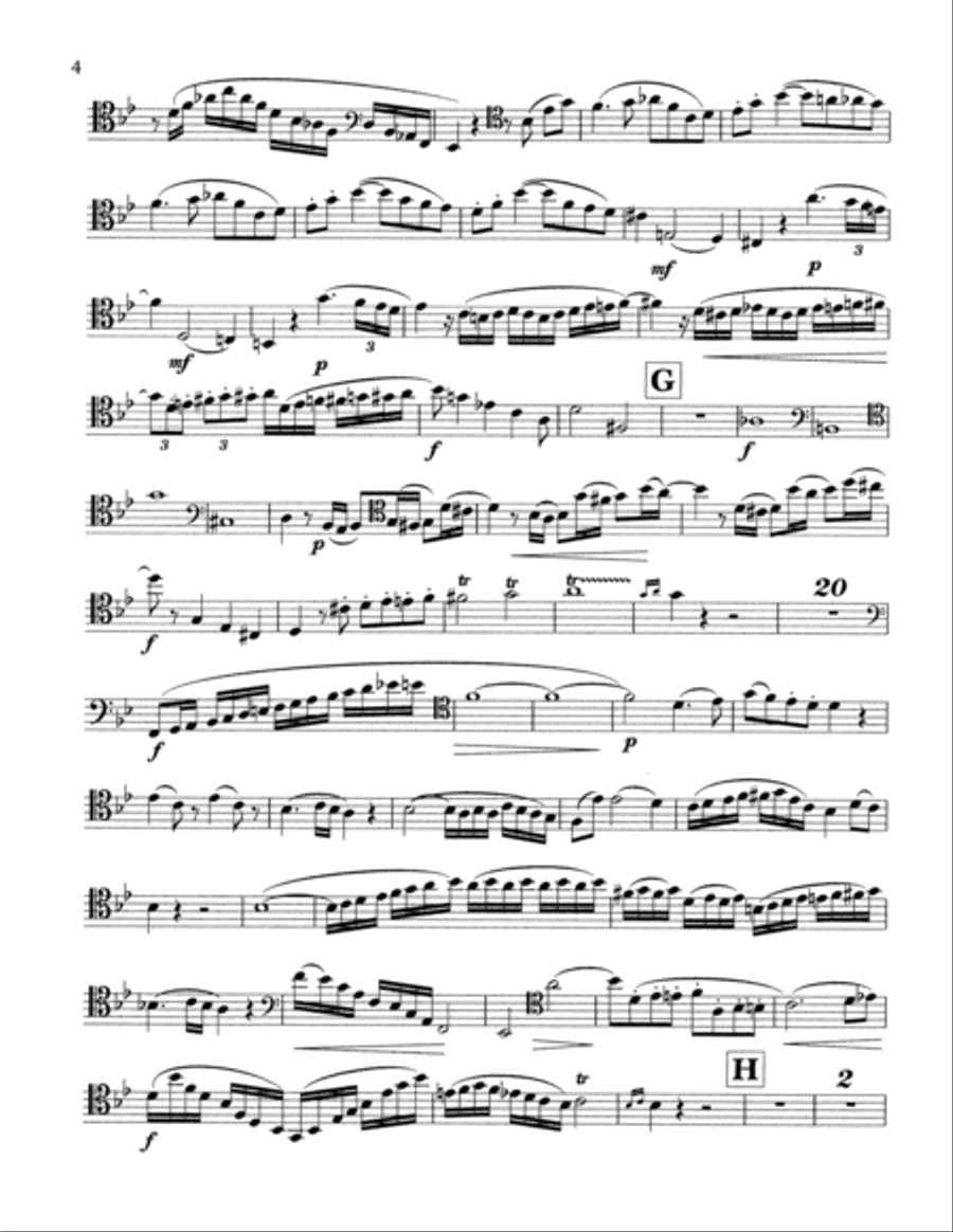 Mozart Bb Clarinet Concerto op. 622 for Bassoon B-Flat Clarinet scores gallery preview page 4