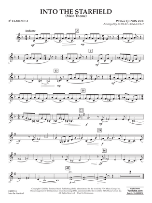 Into The Starfield (Main Title) (arr. Robert Longfield) - Bb Clarinet 2