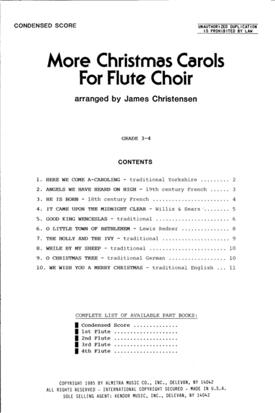 More Christmas Carols For Flute Choir - 1st Flute