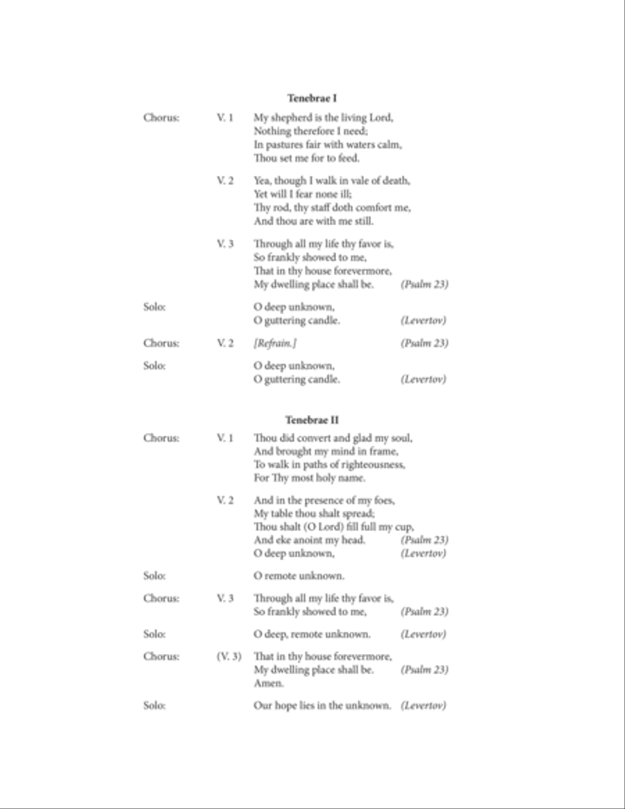 My Shepherd Is the Living Lord (Psalm 23): from Tenebrae (I-II) Choir scores gallery preview page 2