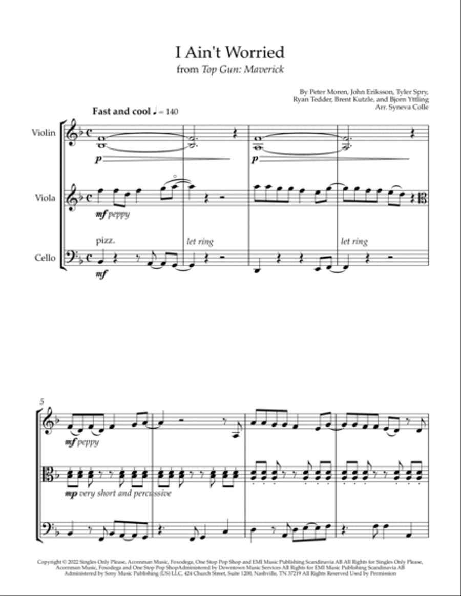 I Ain't Worried I Ain't Worried String Trio scores gallery preview page 2