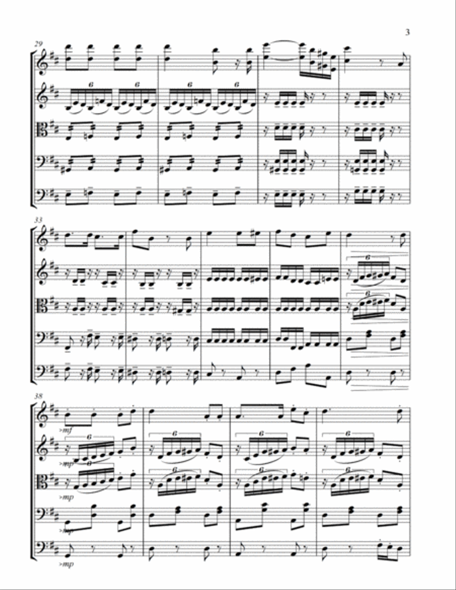 Schubert's leider The Trout arranged for String Quartet with optional Bass String Quartet scores gallery preview page 3