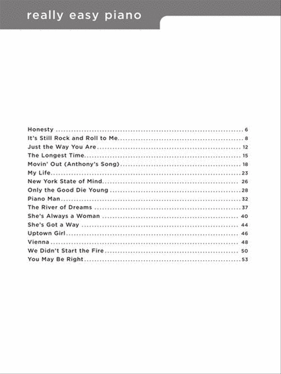 Really Easy Piano: Billy Joel Easy Piano scores gallery preview page 3