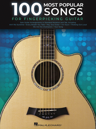 Book cover for 100 Most Popular Songs for Fingerpicking Guitar