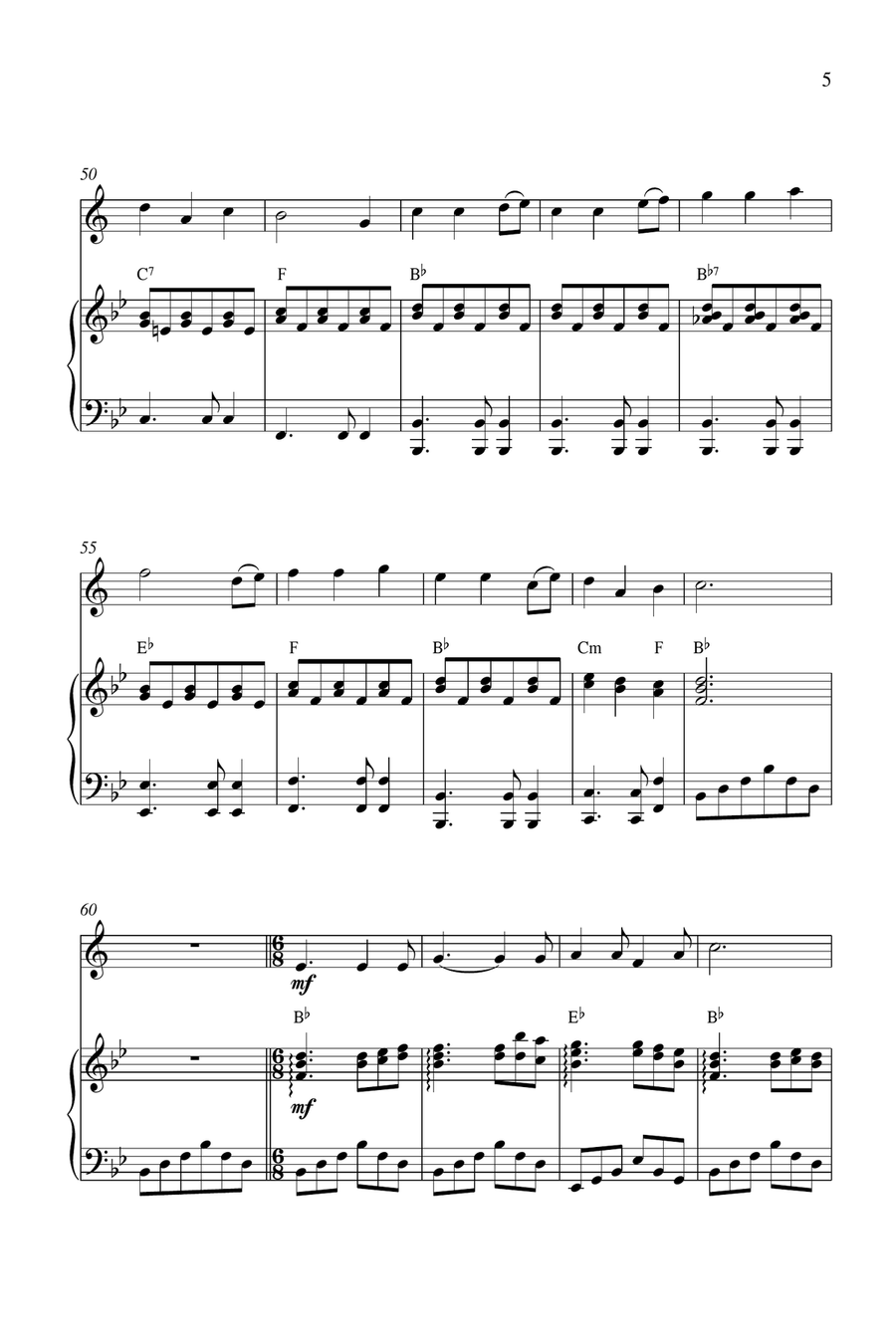 Christmas Medley (for Bb trumpet solo and piano accompaniment) Christmas Medley (for Bb trumpet solo and piano accompaniment) B-Flat Trumpet scores gallery preview page 5