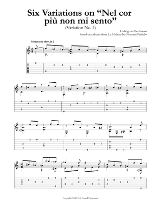 Book cover for Six Variations on “Nel cor più non mi sento” (Variation No. 4)
