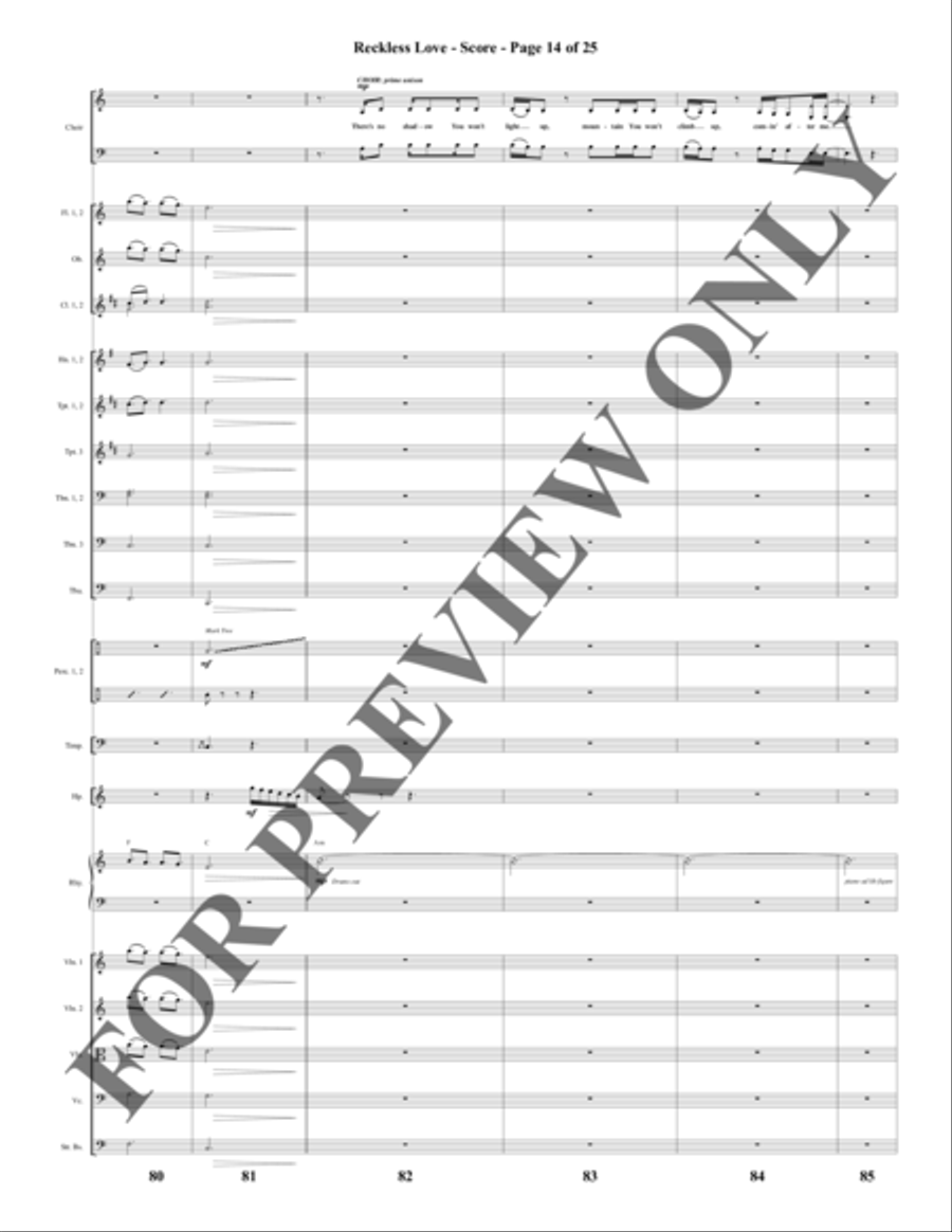 Reckless Love - Orchestration Choir scores gallery preview page 15
