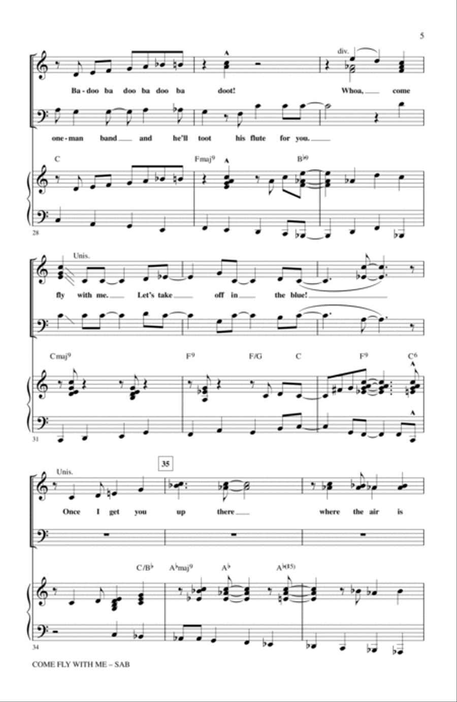 Come Fly With Me 3-Part scores gallery preview page 4
