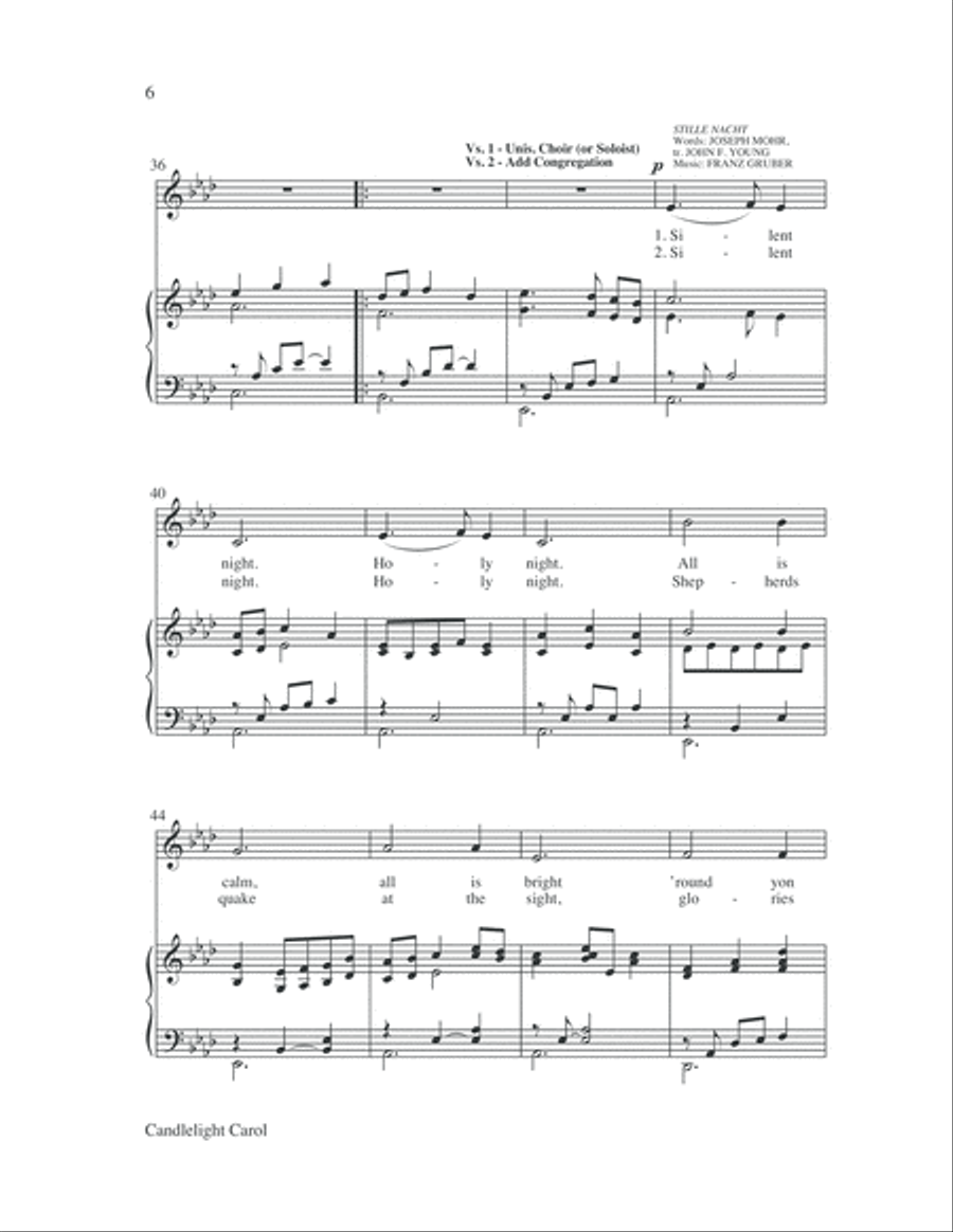Candlelight Carol (with Silent Night) 4-Part scores gallery preview page 6