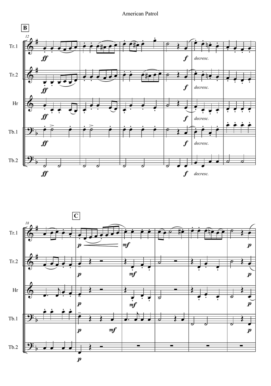 American Patrol Tuba scores gallery preview page 2