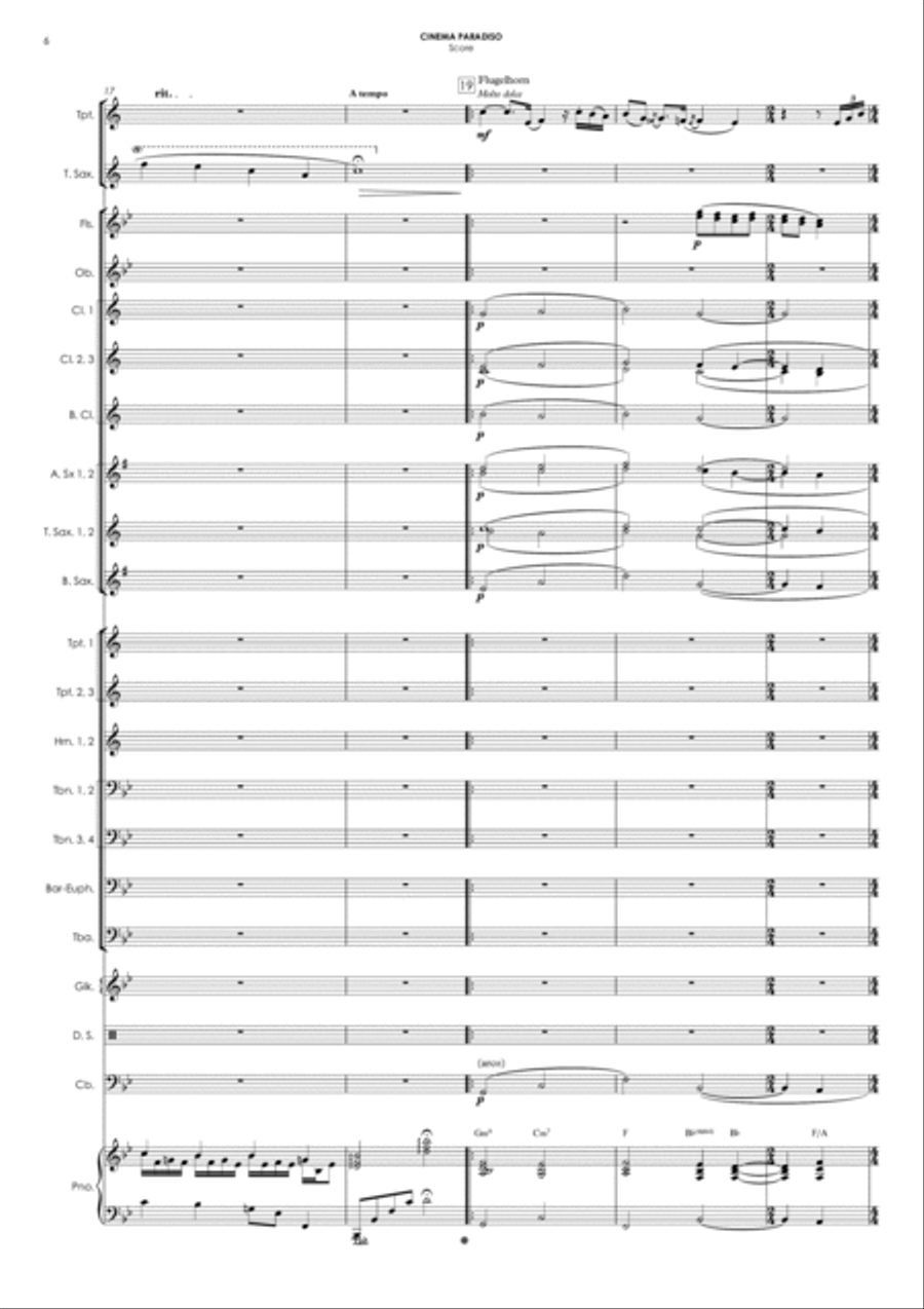 Love Theme (tema D'amore) Concert Band scores gallery preview page 6
