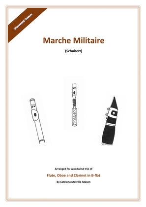 Book cover for Marche Militaire (flute, oboe, clarinet trio)