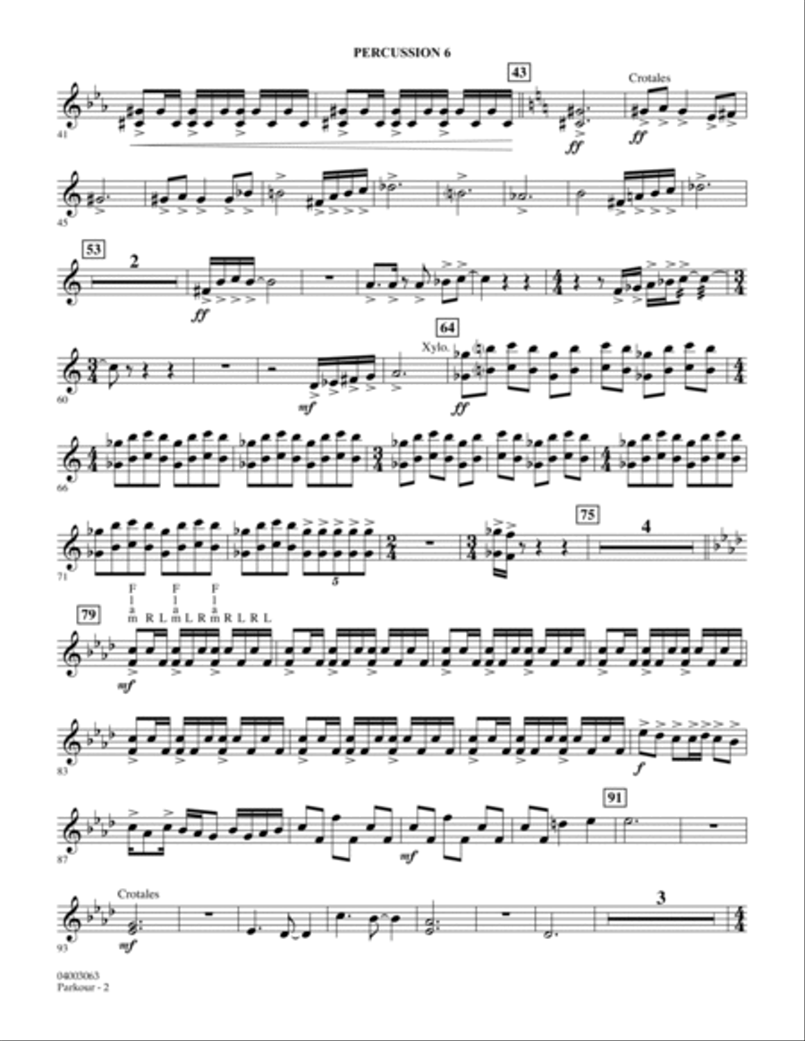 Parkour - Percussion 6 Concert Band scores gallery preview page 2