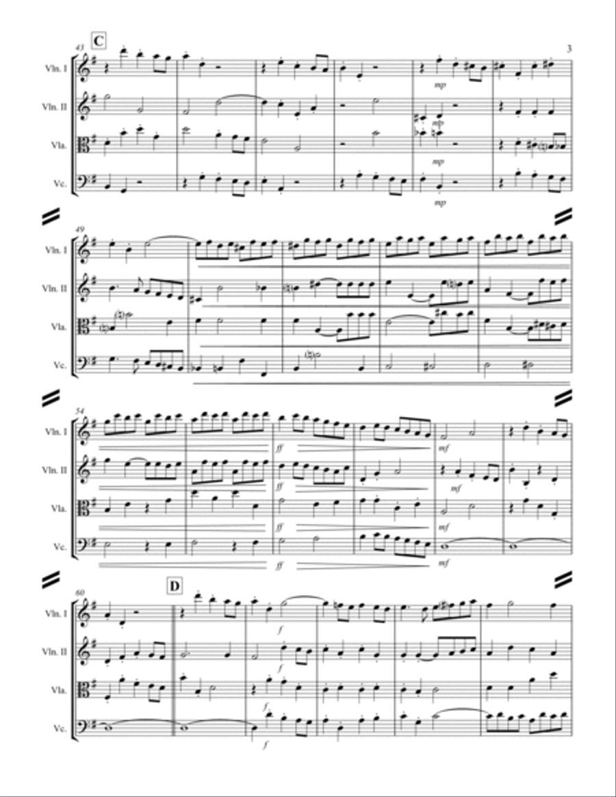 Handel - Overture - Sinfonia from Messiah (for String Quartet) String Quartet scores gallery preview page 4