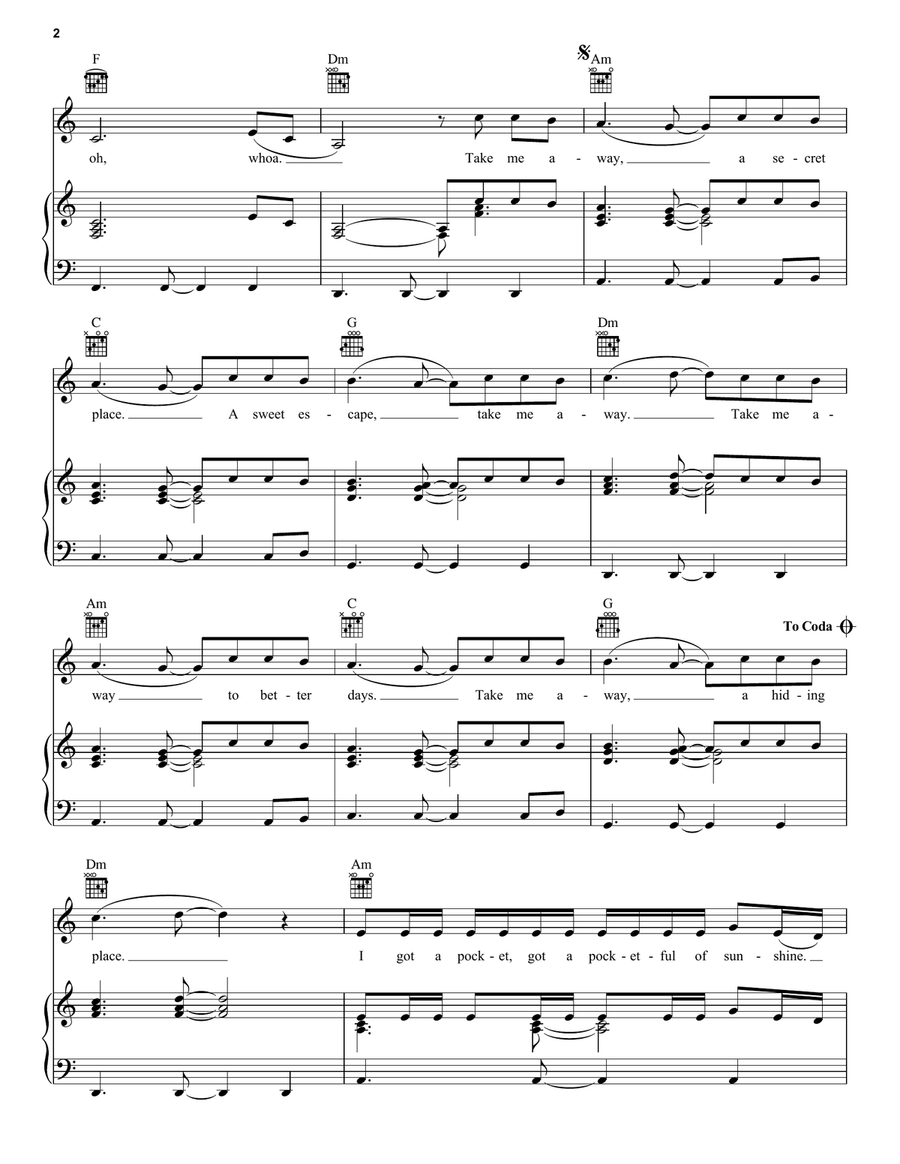 Pocketful Of Sunshine Acoustic Guitar scores gallery preview page 2