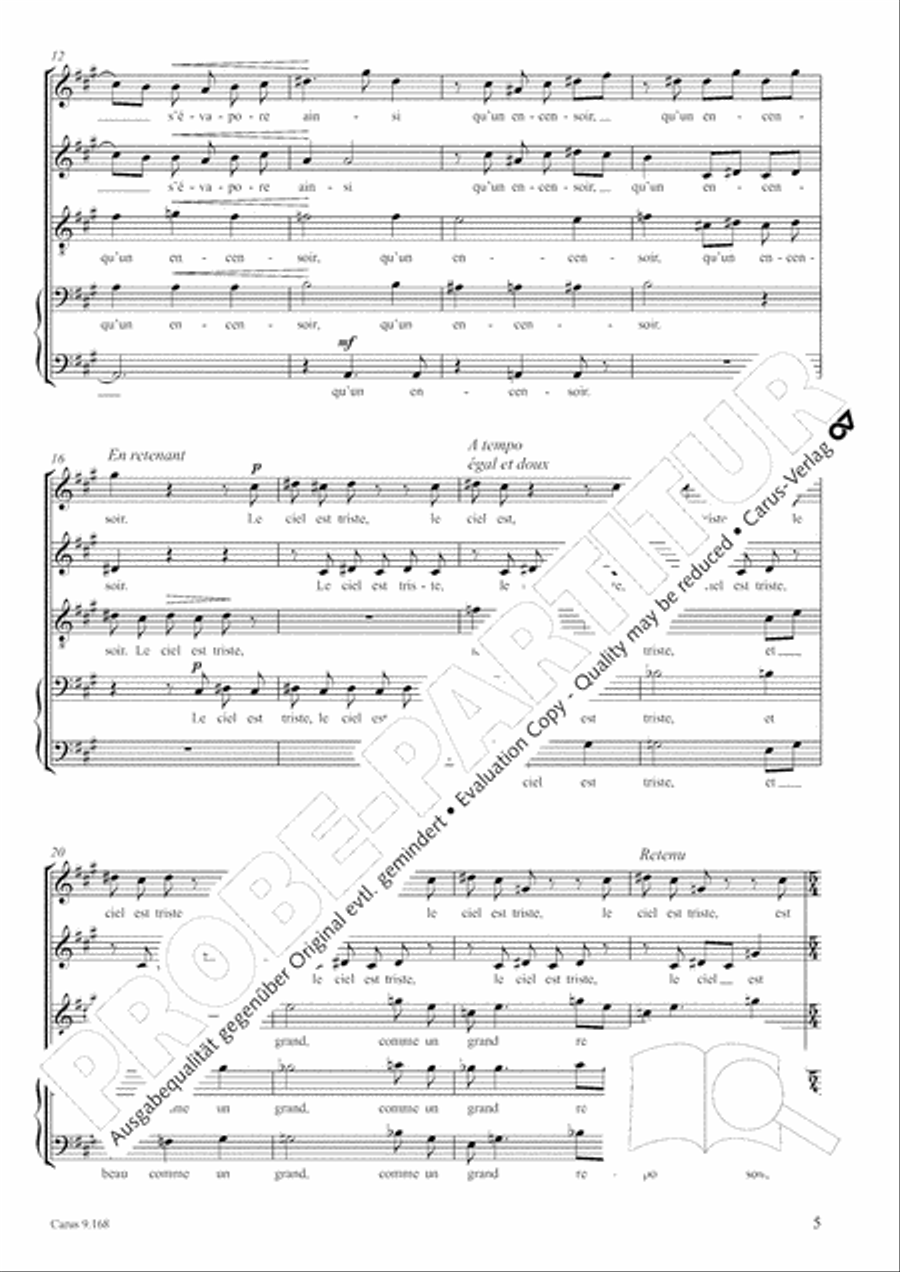 Les sons et les parfums tournent dans l'air du soir Choir scores gallery preview page 6
