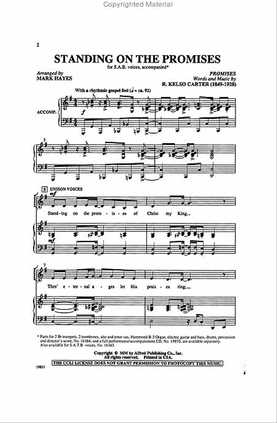 Standing on the Promises 3-Part scores gallery preview page 2