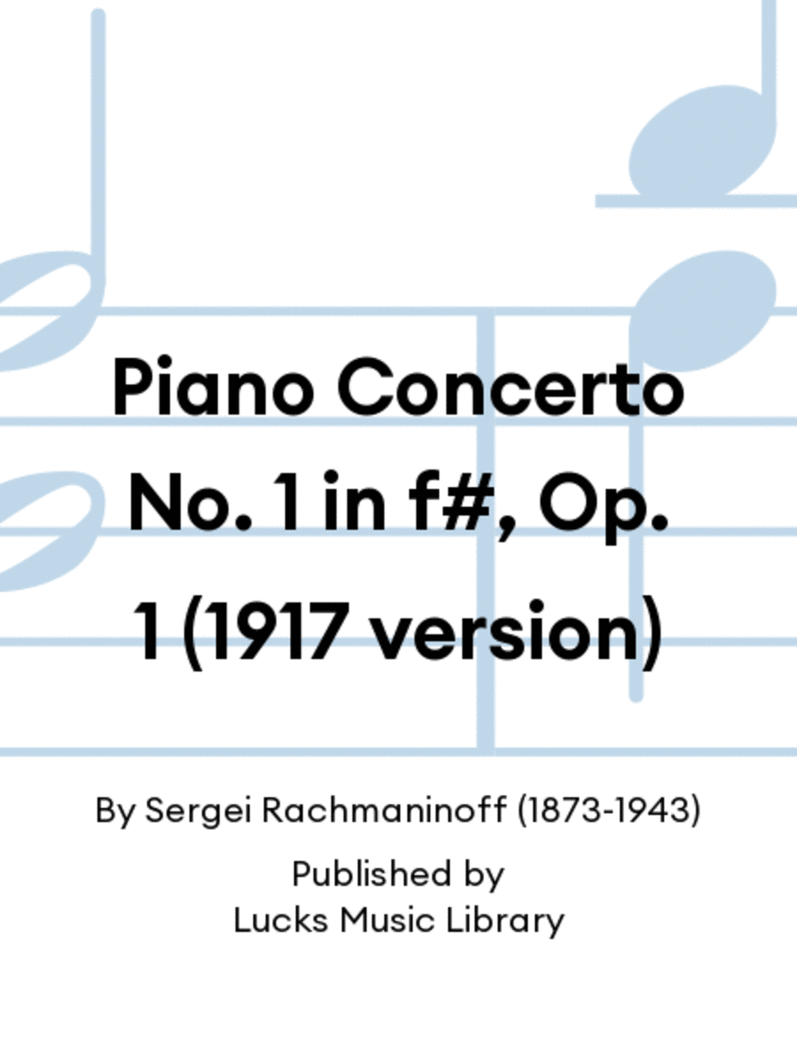 Piano Concerto No. 1 in f#, Op. 1 (1917 version)