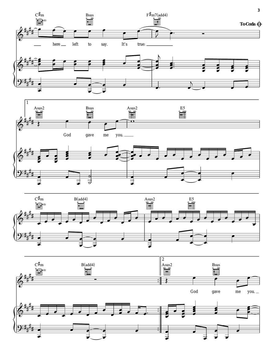 God Gave Me You Acoustic Guitar scores gallery preview page 3