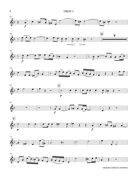 Misericordias Domini (arr. Harold Decker) - Oboe 1
