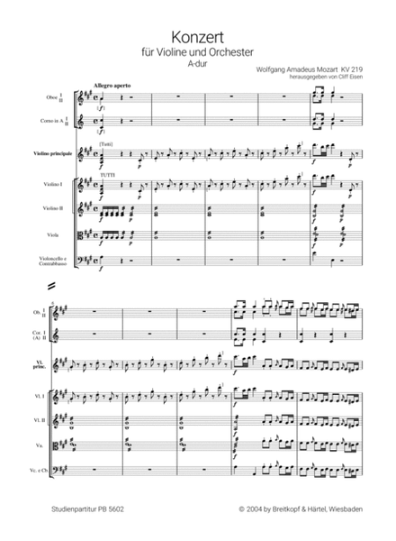 Violin Concerto [No. 5] in A major K. 219