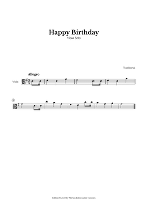 Happy Birthday for Easy Viola