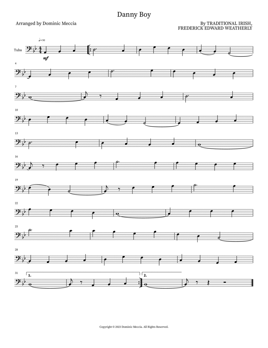 Danny Boy Tuba scores gallery preview page 1