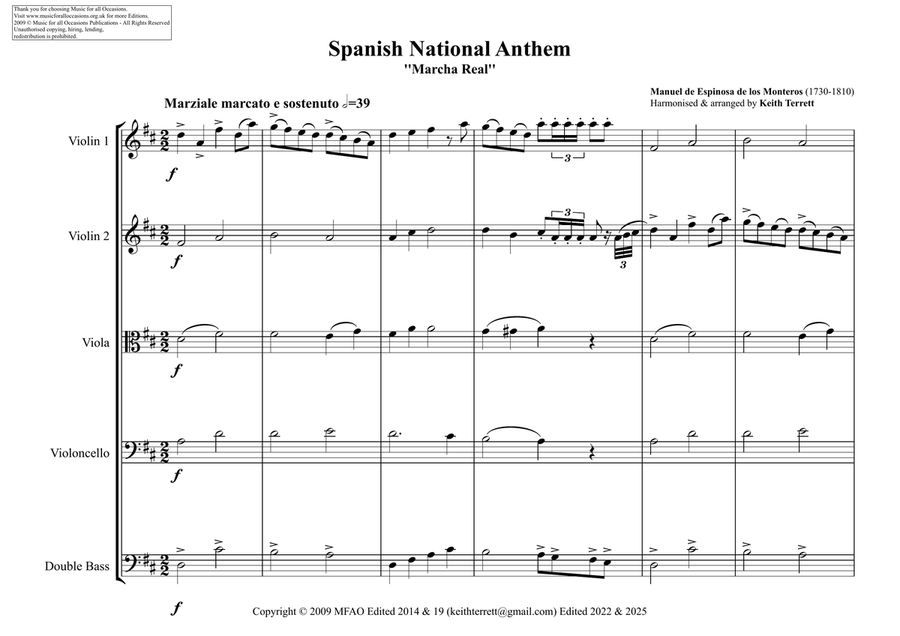 Spanish National Anthem for String Orchestra String Orchestra scores gallery preview page 2