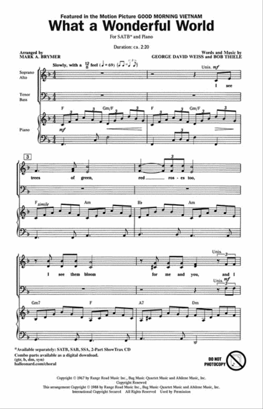 What a Wonderful World Show Choir scores gallery preview page 2