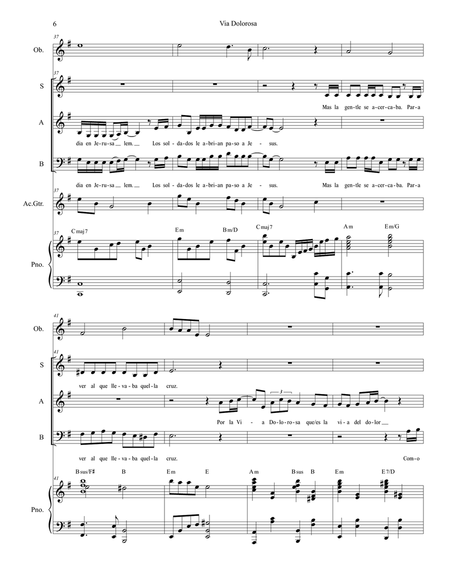 Via Dolorosa Via Dolorosa Piano, Vocal scores gallery preview page 6