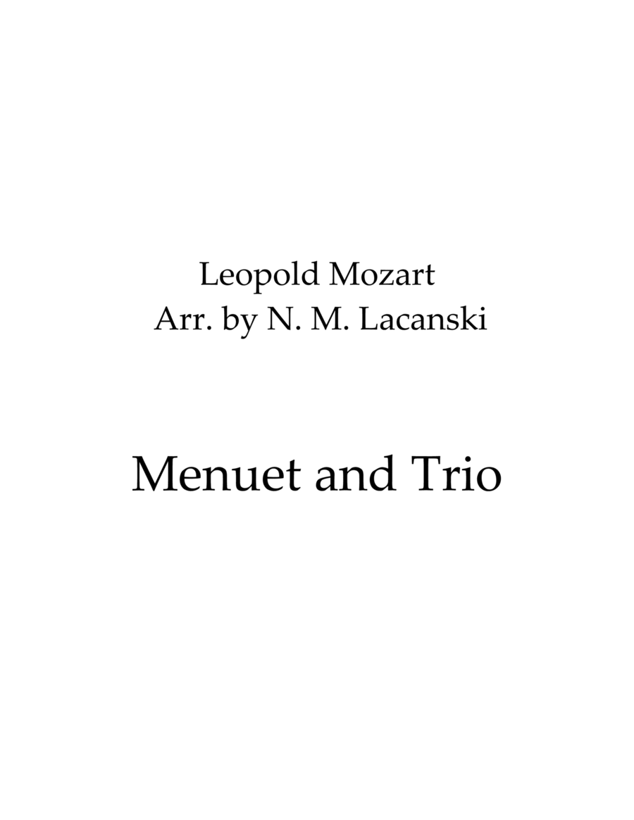 Menuet and Trio Menuet and Trio Alto Saxophone scores gallery preview page 1