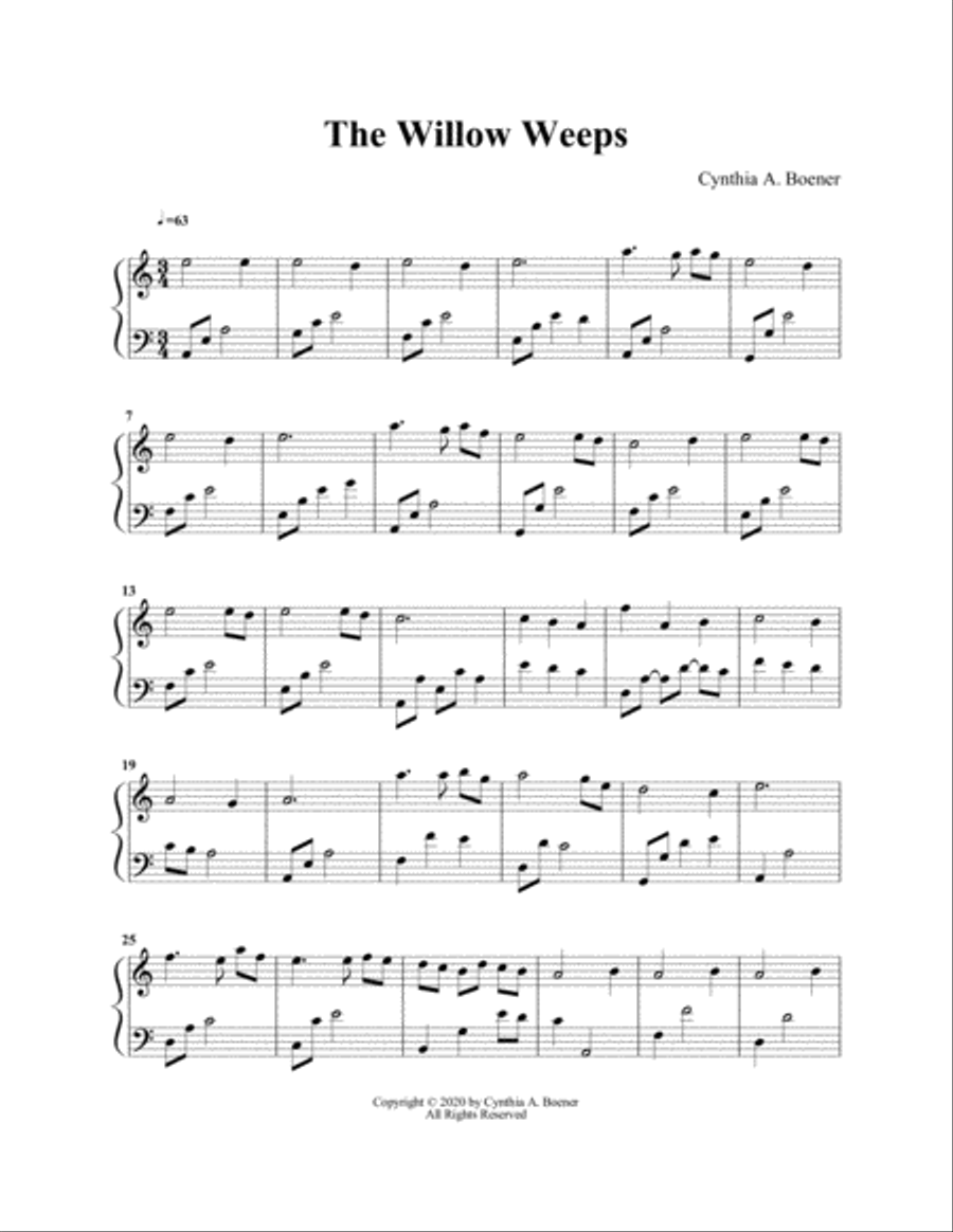 The Willow Weeps The Willow Weeps Harp scores gallery preview page 1