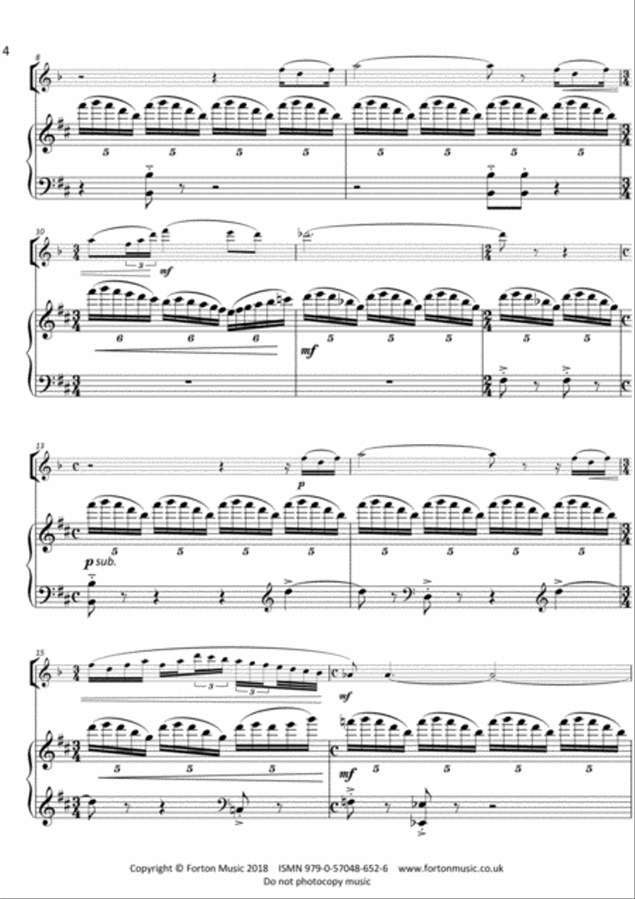 Sonata for Clarinet and Piano Clarinet scores gallery preview page 4