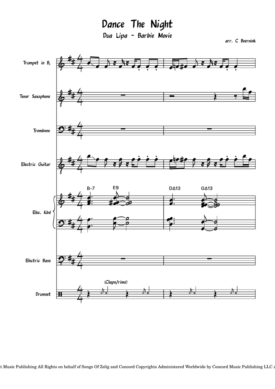 Dance The Night Voice scores gallery preview page 4