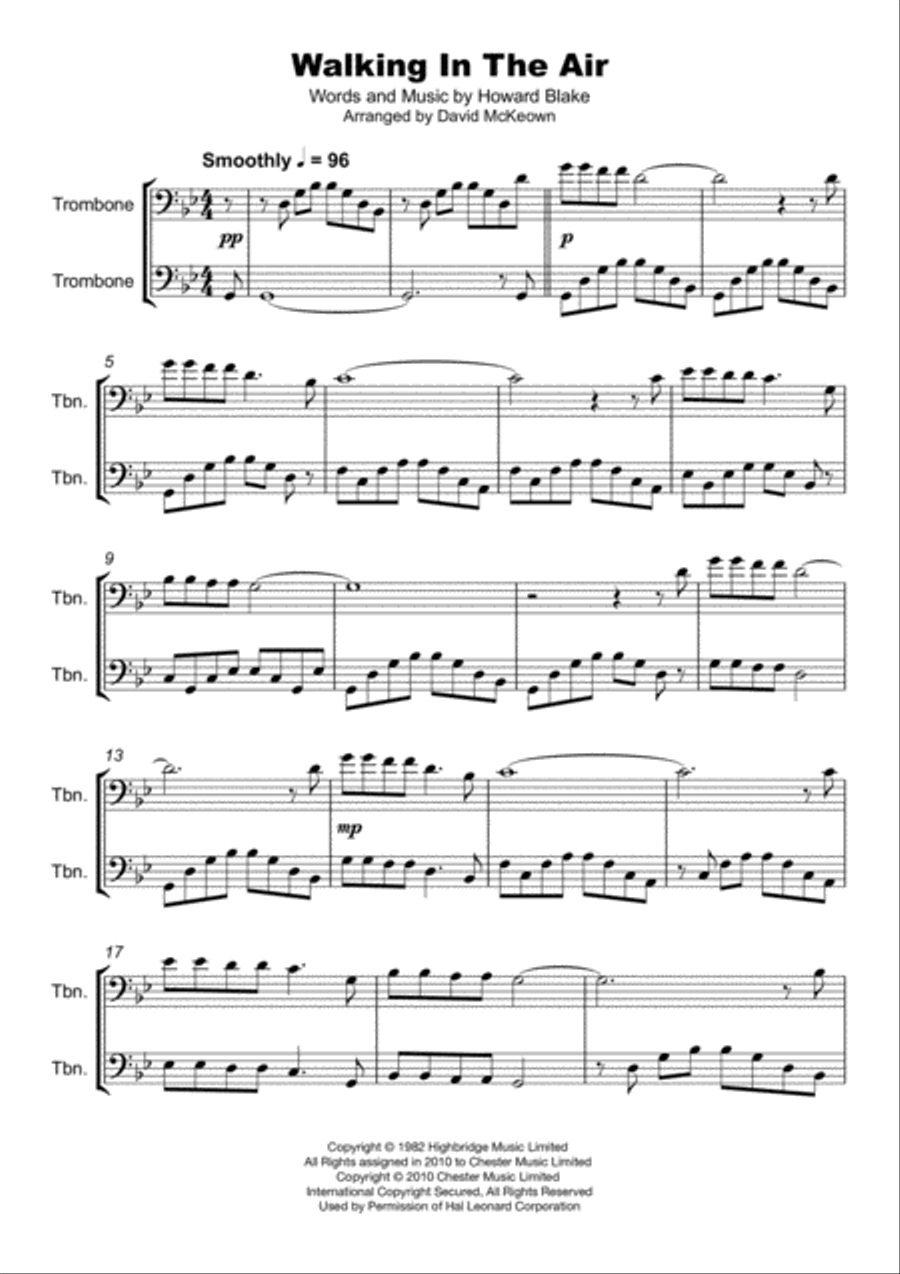 Walking In The Air Trombone Duet scores gallery preview page 2