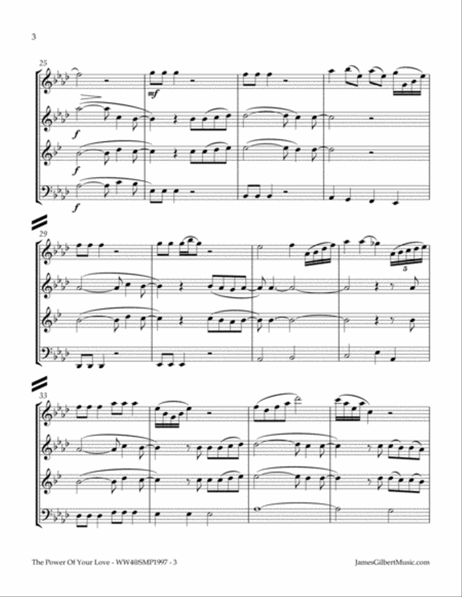 The Power Of Your Love Woodwind Quartet scores gallery preview page 4