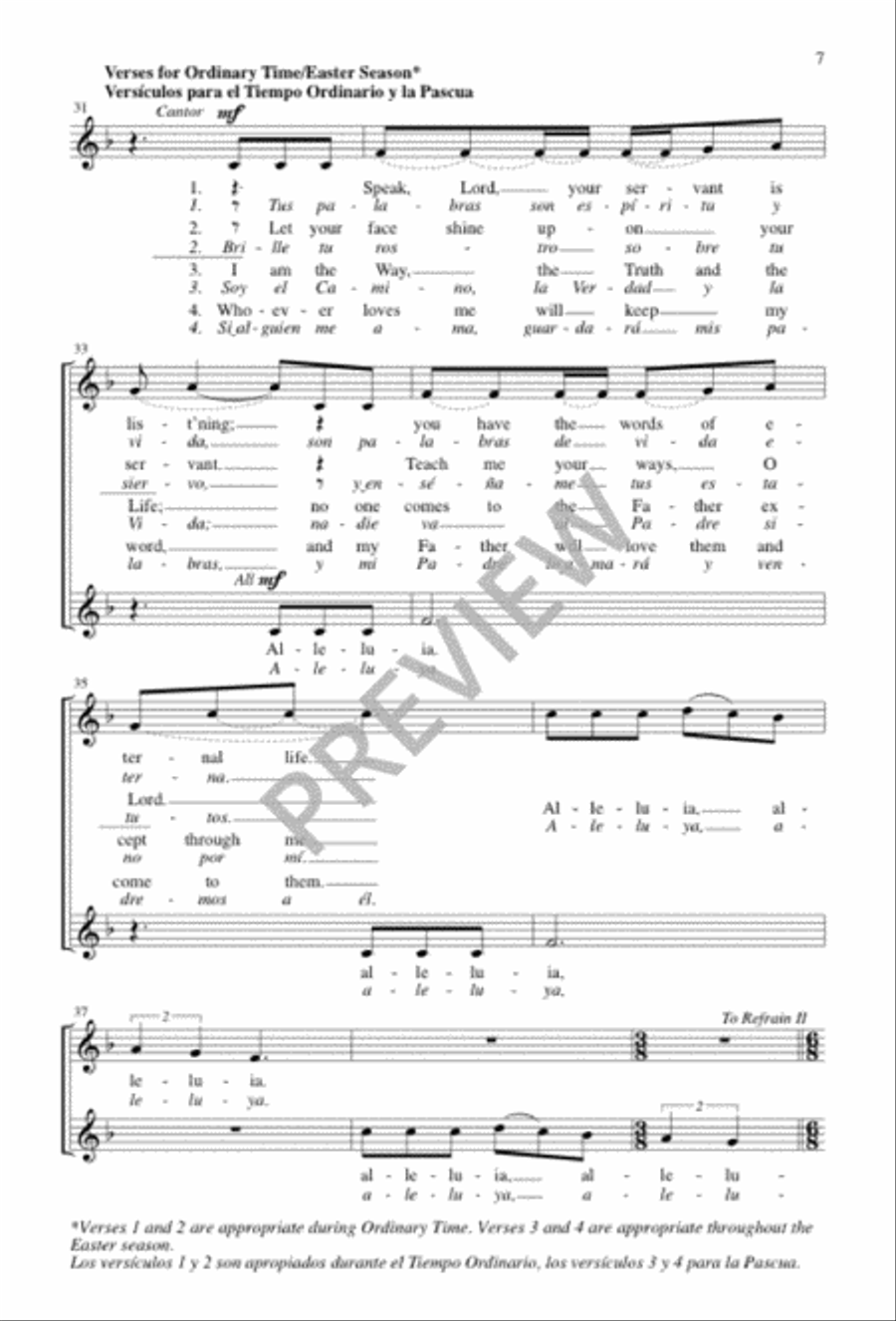 Alleluia: Song of the Spirit / Aleluya: Canto del Espíritu Unison Choir scores gallery preview page 7