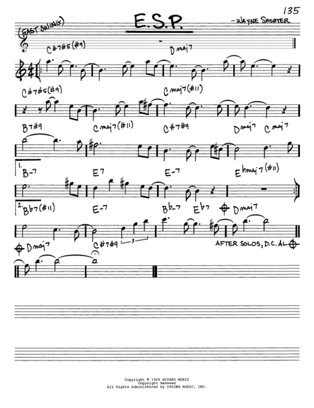 E.S.P. by Wayne Shorter Piano - Digital Sheet Music