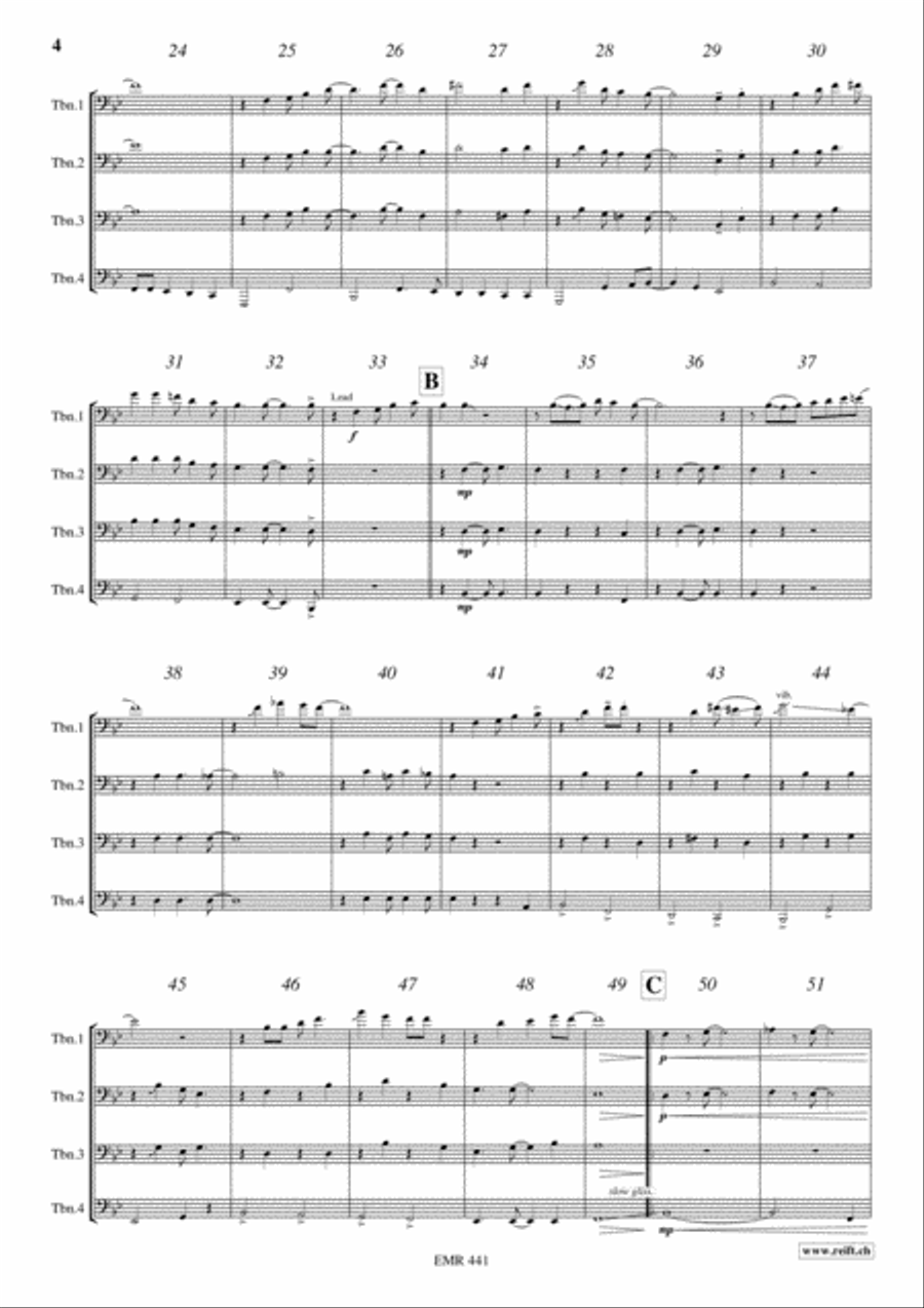 Gospel Time Gospel Time Trombone Quartet scores gallery preview page 5