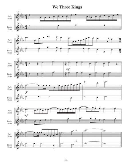 We Three Kings-v1 (Arrangements Level 2-4 for HORN + Written Acc) image number null