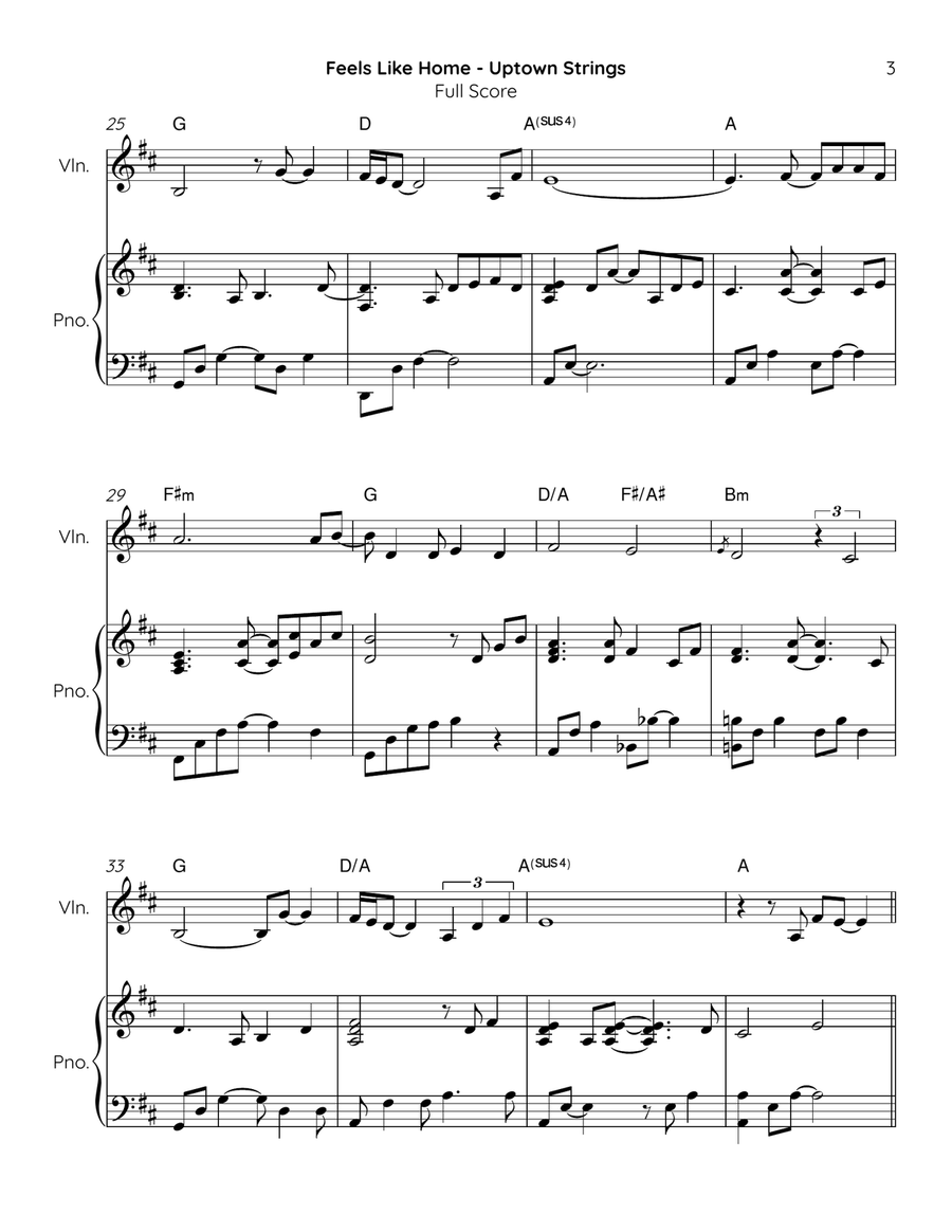 Feels Like Home Violin Solo scores gallery preview page 3