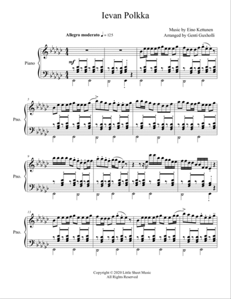 Ievan Polkka (Loituma Polkka) Piano Solo scores gallery preview page 2