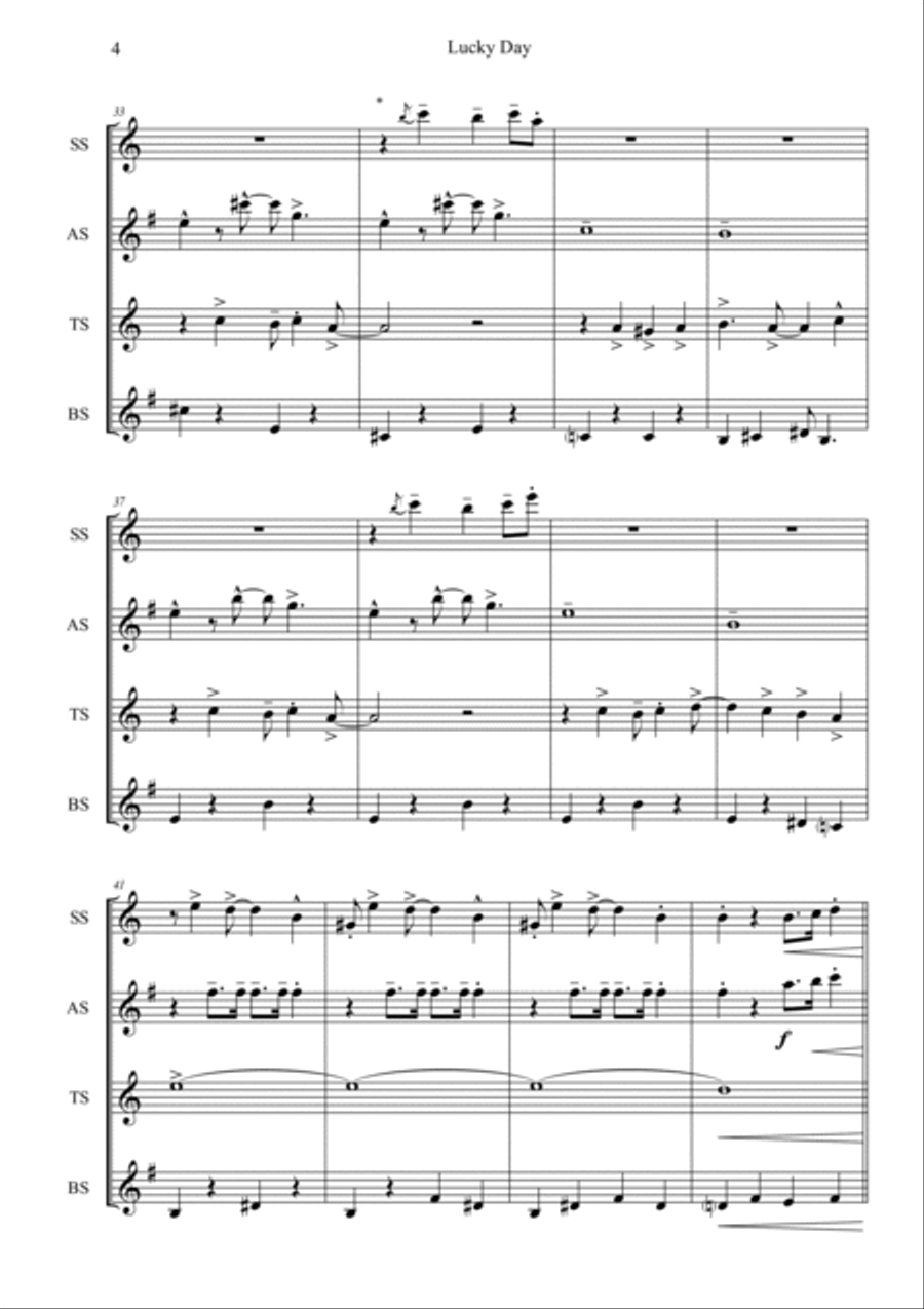 Lucky Day Woodwind Quartet scores gallery preview page 5