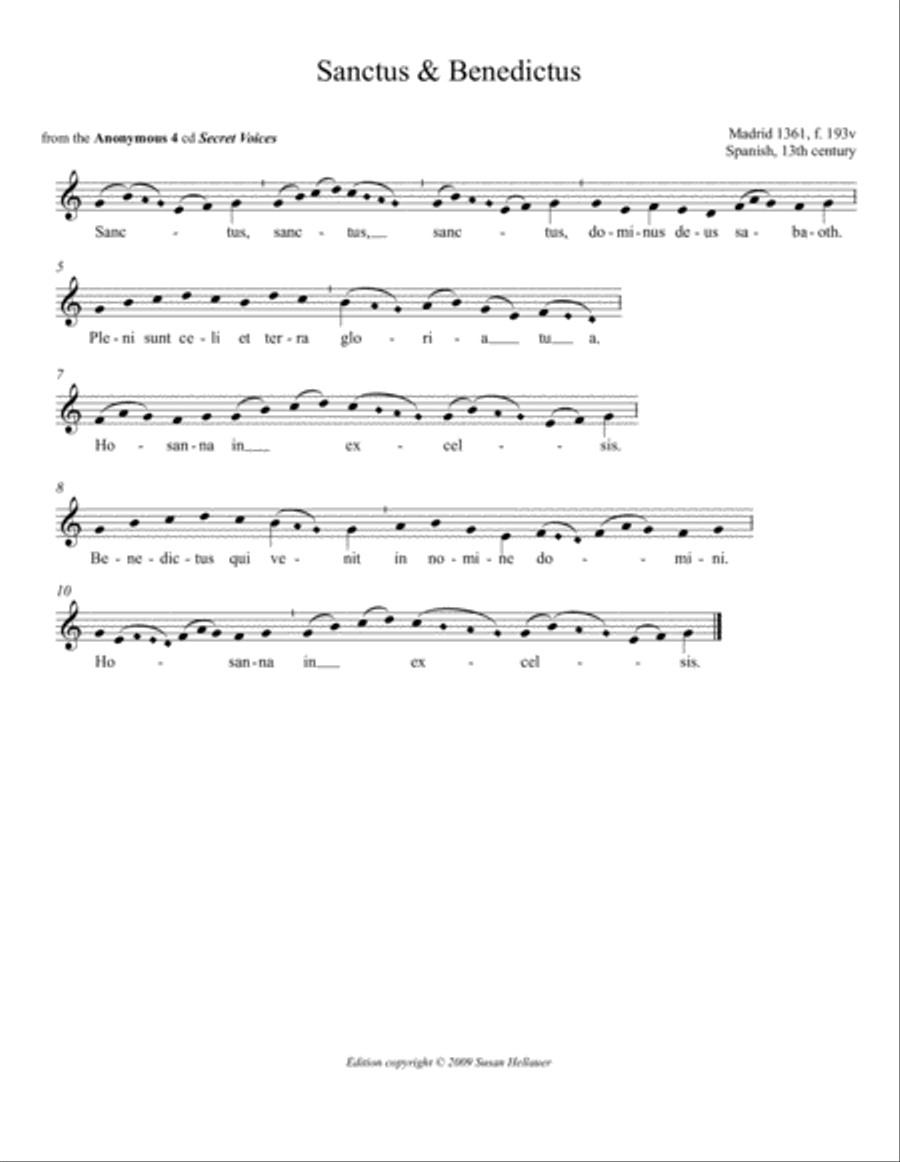 Sanctus & Benedictus (chant) from Anonymous 4's 