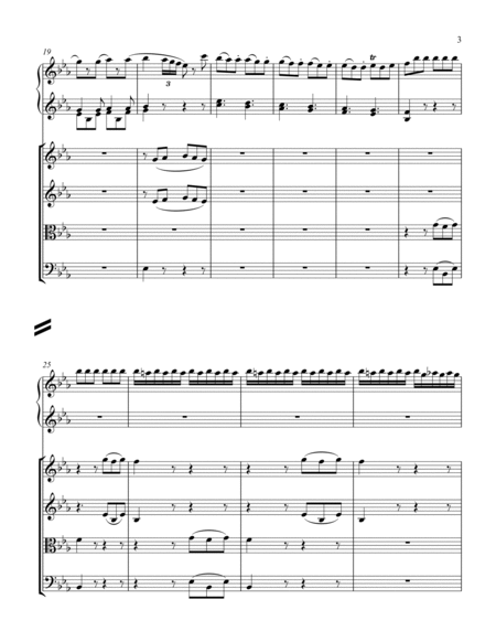 For String Quartet and Piano: Mozart Piano Concerto No. 22, K. 482 - 3rd Movement